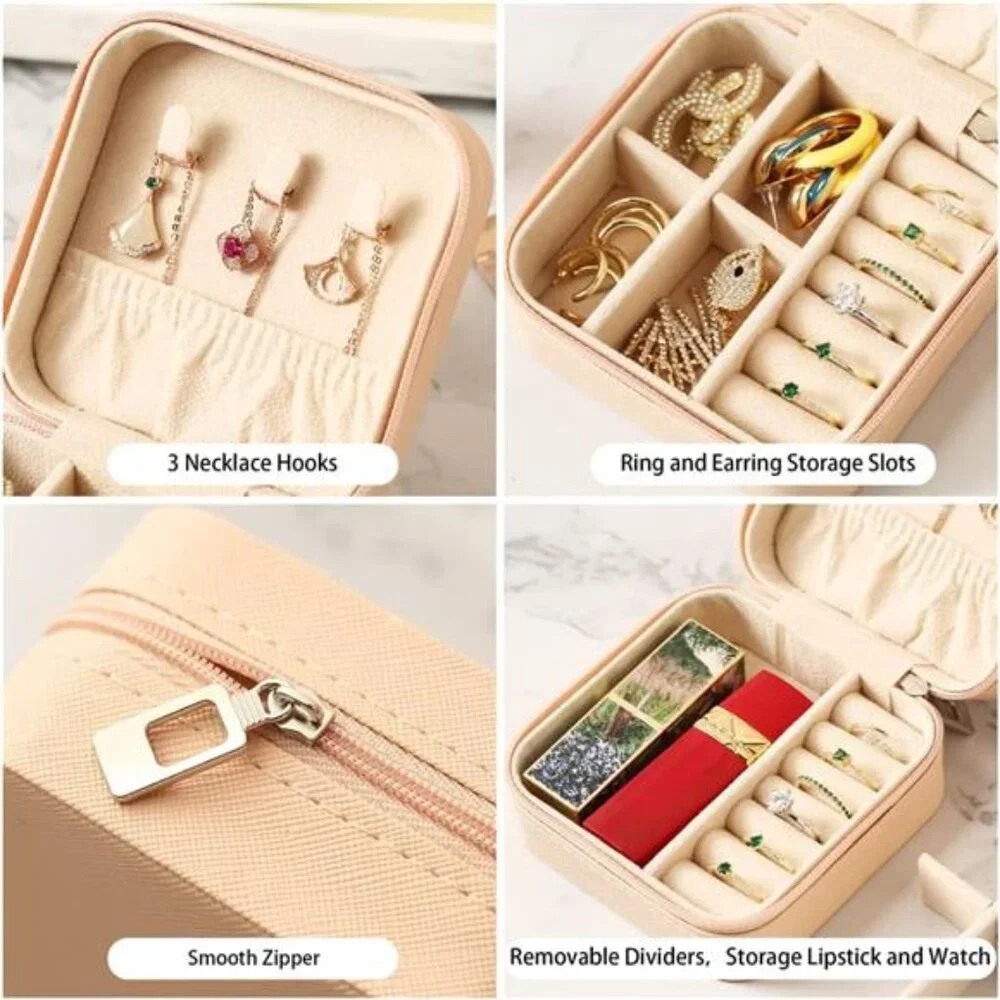 Travel Jewelry Case, Mini Portable Jewelry Travel Boxes, Small Jewelry